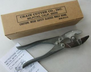 Vintage Crain 845 Metal Miter Cutter Sheet Metal Notching Punch Mitre Shear Tool