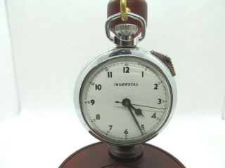 1960s Vintage Ingersoll Pocket Watch Sto Watch Chrome Cased V.  G.  C And