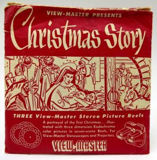 View - Master Xm - 1 - 2 - 3,  A Christmas Story,  Vintage 1948,  3 Reel Set With Booklets
