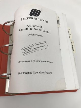 Vintage United Airlines Aircraft Reference Guide 737 4