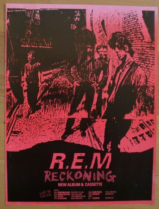 R.  E.  M.  Reckoning Live In Uk Vintage Poster 