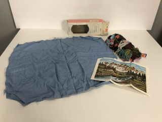 Vintage Tokyo Bunka Embroidery Kit 290 Mountain Scene Opened Box