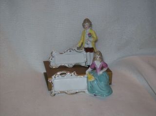 A Vintage Porcelain Place Card Holders (half Doll Related)