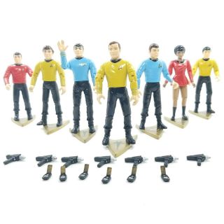 Vintage 1993 Classic Star Trek Bridge Crew Set Of 7 Action Figures By Playmates