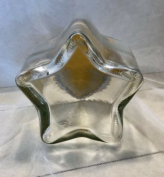 Vintage Star Shaped Glass Canister Candy Storage Jar Gold Yellow Lid 6.  25 x 5.  5” 3