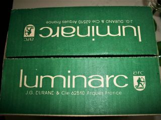 Vtg Set of 6 Luminarc JG Durand Green Stem Rhine Wine Glasses Made in France 4