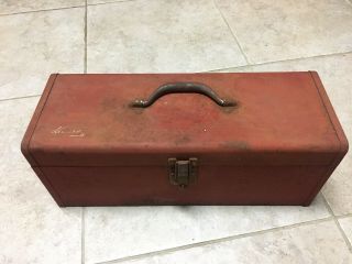 Vintage Kennedy Kits 19” Red Metal Tool Box Made In Usa