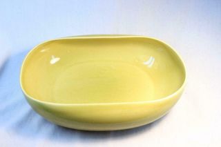 Vintage Russel Wright Chartreuse 10 " Oval Vegetable Bowl Mcm Plate Green Yellow