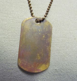 Single Aged Vintage Brass Dog Tag.  Customized & Personalized.  Military Type.