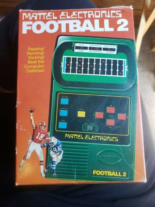 Vintage Electronic Hand Held Football Game.  Mattel Electronics.  1978 W/orig.  Box