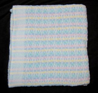100 Cotton Pastel Baby Blanket Woven Vintage Crib Stroller 39