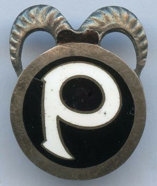 Finland Vintage Hunting Horns Silver Badge Pin Grade