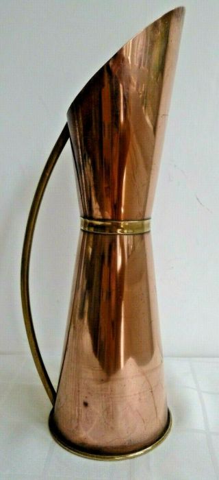 Vintage 1960s Copper/ Brass Water Jug Approx 14 "