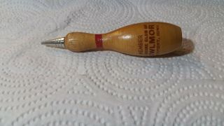 Vintage Wooden " High Score Bowling Club Bowlor,  Davenport,  Iowa " Mech Pencil