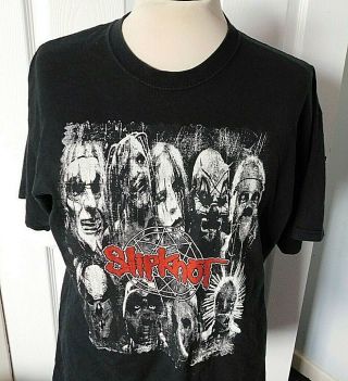 Vintage SLIPKNOT Black ' The Unholy Alliance ' Tour 2004 T - Shirt Size XL Slayer 2