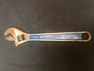 Vintage Crescent Tool Co 12 " Adjustable Wrench Made In Usa Blue Jamestown