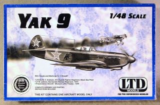 Ltd Models 1/48 Yak 9 Soviet Air Force Wwii Vintage Plastic Model Kit