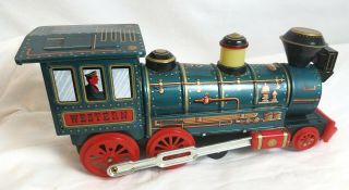 Vintage Western Tin Toy Train Japan Battery Operated Engine - 1960 