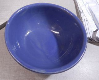 Vintage Monmouth Western Stoneware Blue Pottery Bowl Chain Pattern 9 X 3 3/4 "