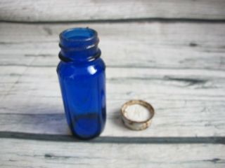 Vintage Cobalt Blue Bromo Seltzer Bottle with Lid 4