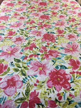 Gorgeous Vintage Inspired Whole - Cloth Quilt King Size 107 " X 100 "