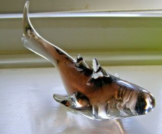 Vintage Nason Murano Glass Animal Fish Shark Paperwieght 7 " Long
