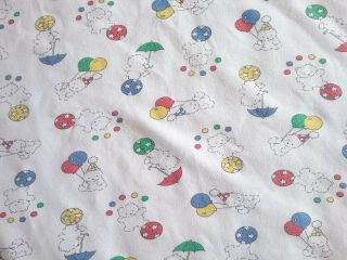 Vtg Carters Baby Blanket Bear Balloon Red Blue Green Yellow Cotton Knit 31x33