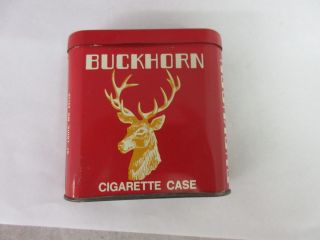 Vintage Advertising Buckhorn Cigarette Vertical Pocket Tobacco Tin 245 - E