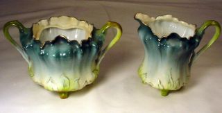 Vintage S & T Rs Germany Footed Creamer And Sugar