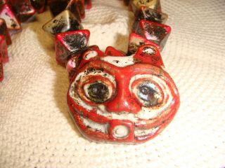 Vintage & Hand Crafted CAT Necklace Molded & Hand Painted Unusual & Adorable 4