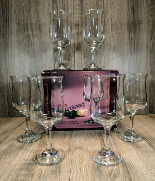 Vintage Set Of 6 Libbey Vin Connoisseur Wine Glasses