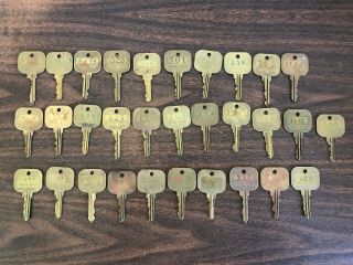 31 Vintage Hotel/motel Stamped Number Room Keys No Fobs