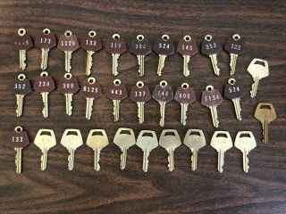 32 Vintage Hotel/motel Stamped Number Room Keys No Fobs