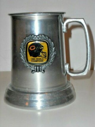 Vintage 1985 Chicago Bears World Champions Aluminum Beer Mug