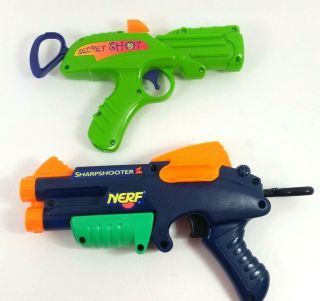 2 Vintage 1994 Nerf Blaster Pistols Secret Shot,  Sharpshooter Ii 2
