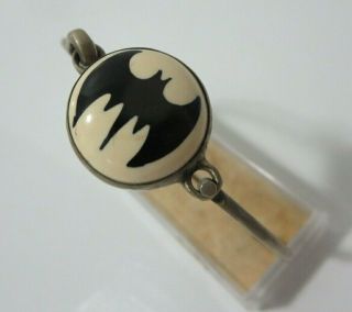 Vintage Mexico Alpaca Silver Bat Batman Batwoman Logo Bracelet