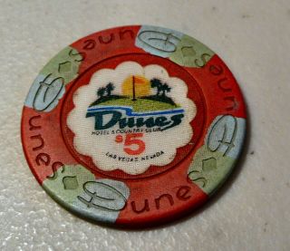 Vintage Casino Chip Dunes $5 Las Vegas