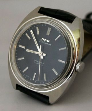 Hmt Kohinoor Black Dial Vintage Men ' s 17 Jewel Para Shock Wrist Watch 2