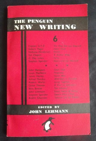Vintage Book: The Penguin Writing No 6,  Edited By John Lehmann,  May 1941