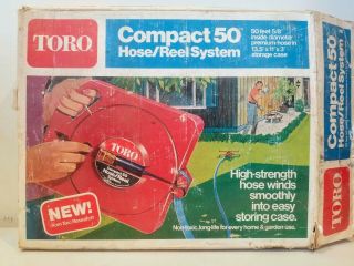 Vintage Toro Compact 50ft Hose Reel System Portable Case Camp Rv 5/8 " W/box