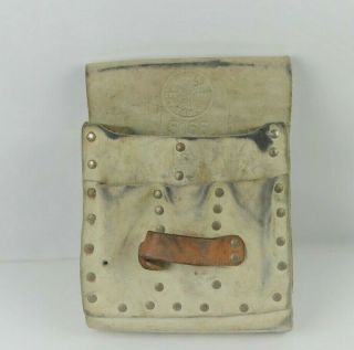 Klein 5166 Tool Pouch Bag - Leather - Vtg - Roofer Electrition Construction - Rivited