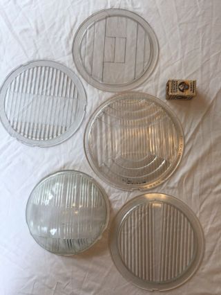 Vintage Automobile Headlight Lens And Bulb