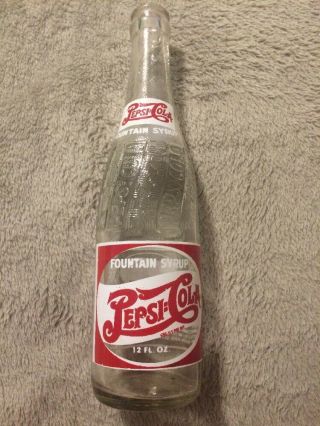 Vintage Pepsi:cola Double Dot Fountain Syrup Soda Bottle Harrisburg,  Pa 1940s