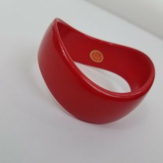 Vintage Bangle Red Swirl Mod Plastic West Germany Statement Big Chunky Bracelet