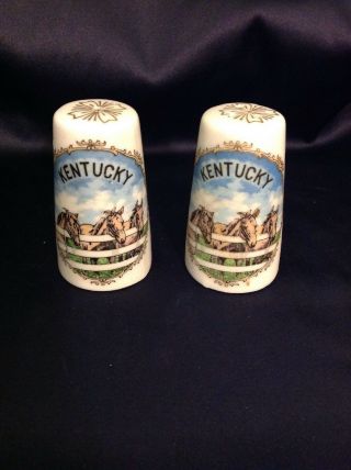 Vintage.  Souvenir,  Kentucky.  Horses.  Salt & Pepper Shakers.  Japan