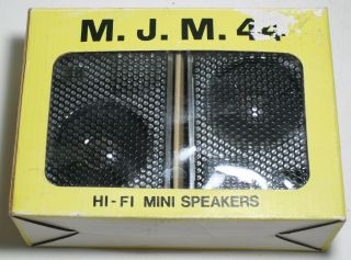 Pair Vintage M.  J.  M.  44 Hi - Fi Mini Speakers Made Hong Kong