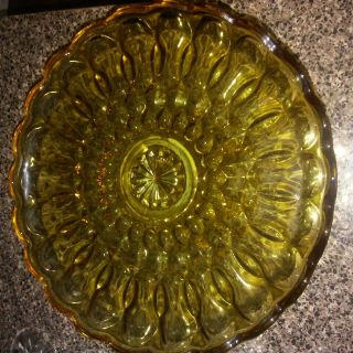 Vintage Imperial Amber Glass Cake Plate Pedestal Stand 2