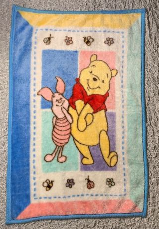 Vintage Winnie The Pooh Piglet Throw 30 " X 45 " Baby Blanket Disney Crown Crafts
