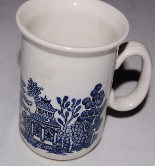 Vintage Churchill Coffee Mug Tea Cup Blue White Asian China House Birds England