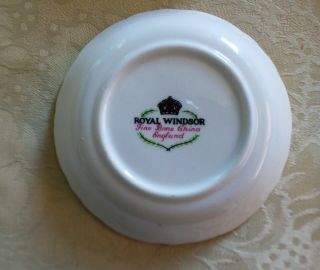 (6) Vintage Butter Pat Dishes - flowers Teabag Holder Royal Windsor Bone China 3